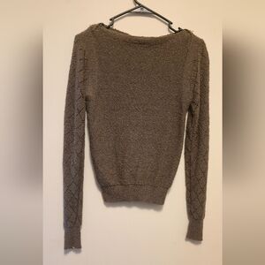 Brown Knit Sweater  Diamond Pattern Just-mort Size M. Vintage Other Places -$49